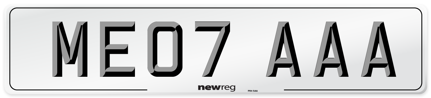 ME07 AAA Number Plate from New Reg